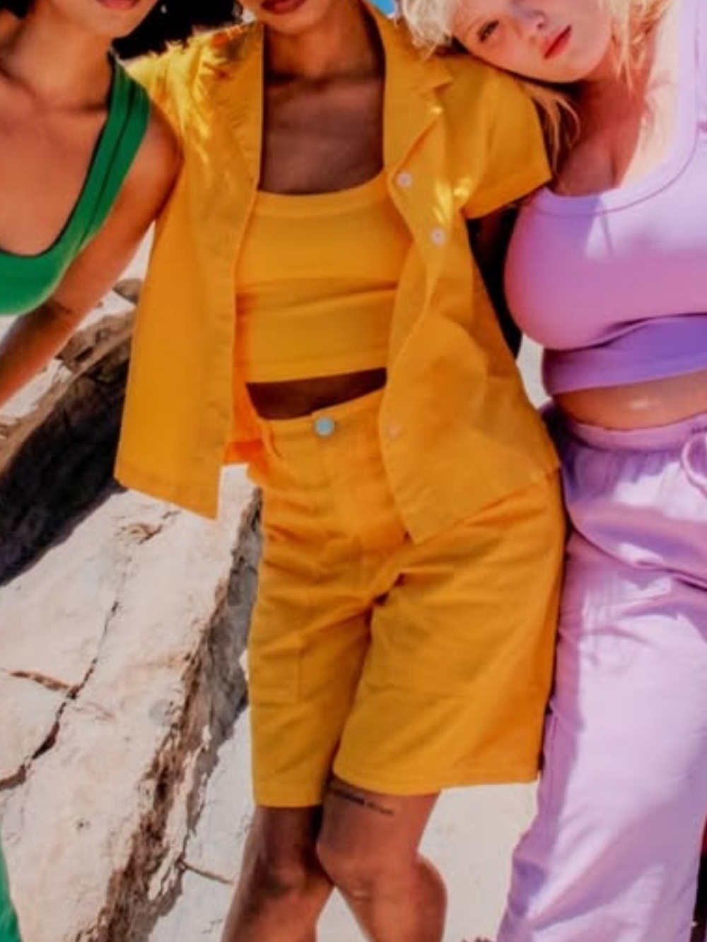 Big Bud Press Longline Shorts in vibrant yellow size M NWT